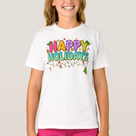 "Happy Holidays Cookie Lights Tee" T-Shirt