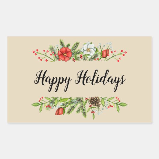 Happy Holidays Corporate Business Rechteckiger Aufkleber (Vorderseite)