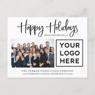 Happy Holidays   Corporate Foto und Ihr Logo Feiertagspostkarte