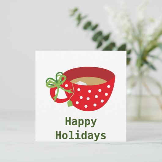 Happy Holidays Cosy Teacup (Stehend Vorderseite)