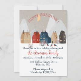  Happy Holidays Country Primitive Village Invite   Save The Date