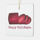 Happy Holidays Cranberry Sauce Weihnachtsessen Keramikornament (Links)