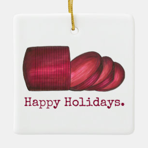Happy Holidays Cranberry Sauce Weihnachtsessen Keramikornament