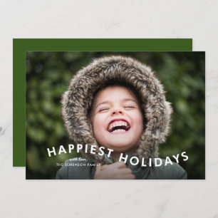 Happy Holidays Curvy Type Foto Feiertagskarte