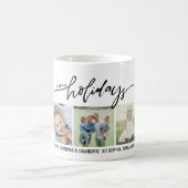 Happy Holidays Custom 3 Fotos und Text Kaffeetasse (Mittel)