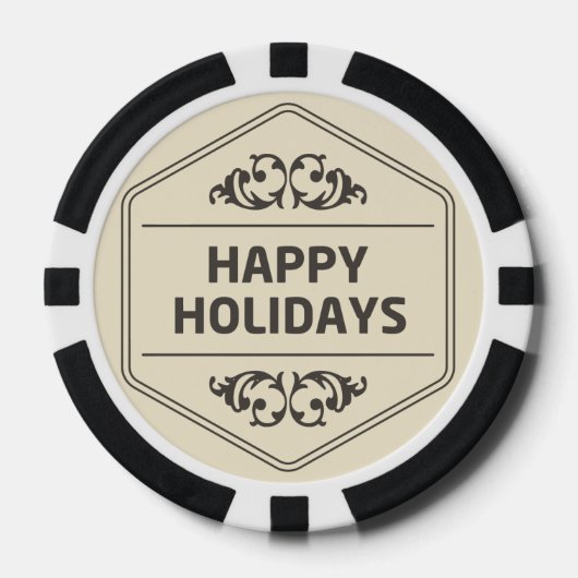 Happy Holidays Custom Background Pokerchips (Vorderseite)