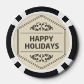 Happy Holidays Custom Background Pokerchips (Rückseite)