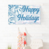 Happy Holidays Custom Beautiful Snowflake Party Banner (Insitu)