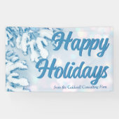 Happy Holidays Custom Beautiful Snowflake Party Banner (Horizontal)