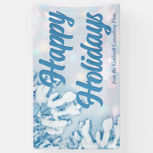 Happy Holidays Custom Beautiful Snowflake Party Banner (Vertikal)