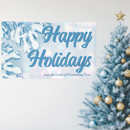 Happy Holidays Custom Beautiful Snowflake Party Banner