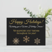 Happy Holidays Custom Business Card Feiertagskarte (Stehend Vorderseite)