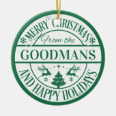 Happy Holidays Custom Christmas Family Keepake Keramik Ornament (Vorne)