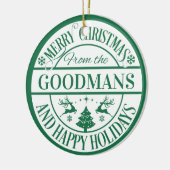 Happy Holidays Custom Christmas Family Keepake Keramik Ornament (Links)