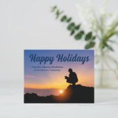 Happy Holidays Custom Construction Company Sunset Postkarte (Stehend Vorderseite)