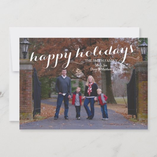 Happy Holidays Custom Foto Card Feiertagskarte (Vorderseite)