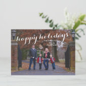 Happy Holidays Custom Foto Card Feiertagskarte (Stehend Vorderseite)