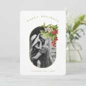 Happy Holidays Custom Foto Familienweihnachtskarte (Stehend Vorderseite)