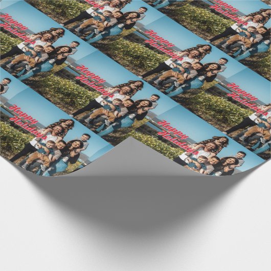 Happy Holidays Custom Foto Geschenkpapier (Ecke)
