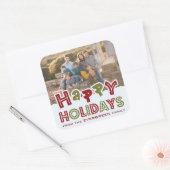 Happy Holidays Custom Foto & Name Aufkleber (Umschlag)
