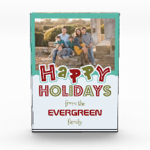 Happy Holidays Custom Foto & Name Foto Block