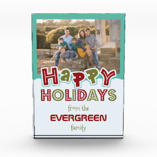 Happy Holidays Custom Foto & Name Foto Block