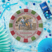 Happy Holidays Custom Foto & Name Paper Teller (Party)