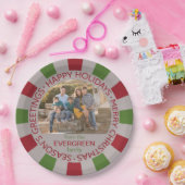 Happy Holidays Custom Foto & Name Paper Teller (Party)