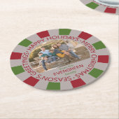 Happy Holidays Custom Foto & Name Untersetzer (Angewinkelt)