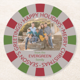 Happy Holidays Custom Foto & Name Untersetzer