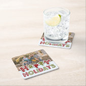 Happy Holidays Custom Foto Untersetzer (Vor Ort)