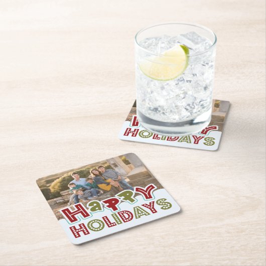 Happy Holidays Custom Foto Untersetzer (Vor Ort)