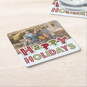 Happy Holidays Custom Foto Untersetzer (angewinkelt)