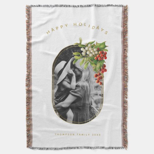 Happy Holidays Custom Foto Weihnachten Decke (Vorderseite Vertikal)