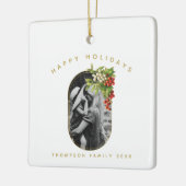 Happy Holidays Custom Foto Weihnachten Keramikornament (Links)