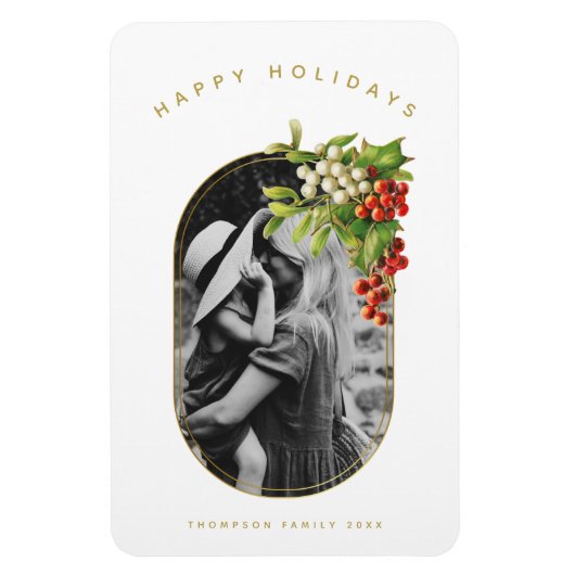 Happy Holidays Custom Foto Weihnachten Magnet (Vertikal)