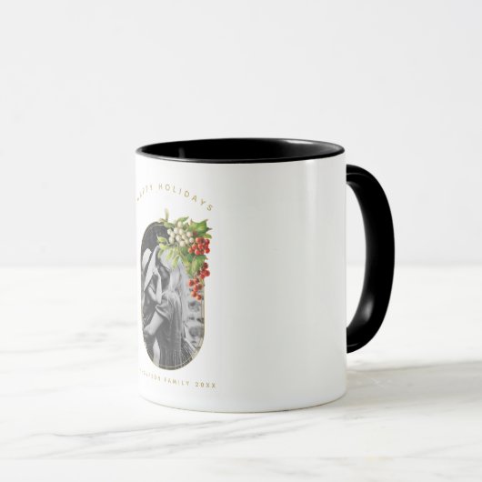 Happy Holidays Custom Foto Weihnachten Tasse (VorderseiteRechts)