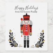 Happy Holidays Custom Wine Label Weinetikett (Einzelnes Label)