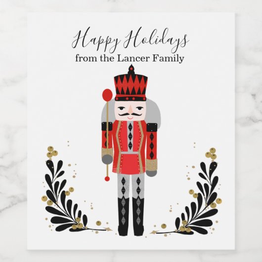 Happy Holidays Custom Wine Label Weinetikett (Einzelnes Label)