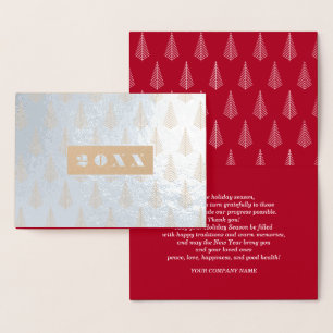 Happy Holidays   Custom Year Luxus Real Foil Card Folienkarte