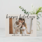 HAPPY HOLIDAYS CUSTOMIZABLE EINFACHE CHRISTMAS CAR EINLADUNG (Stehend Vorderseite)