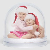 Happy Holidays Customizable Photo Schneekugeln (Vorderseite)