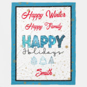 Happy Holidays Customize Fleecedecke (Vorderseite)