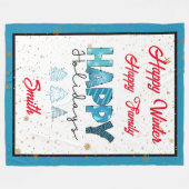 Happy Holidays Customize Fleecedecke (Vorderseite (Horizontal))