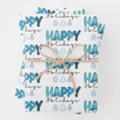 Happy Holidays Customize Geschenkpapier Set (Beispiel)