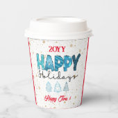 Happy Holidays Customize Pappbecher (Vorderseite)