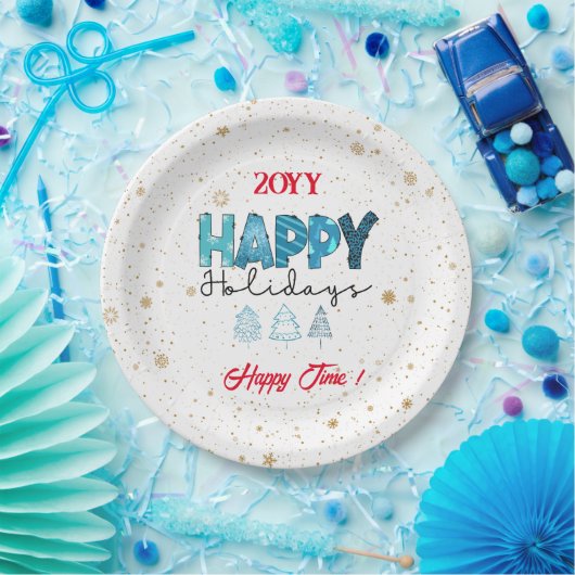 Happy Holidays Customize Pappteller (Party)