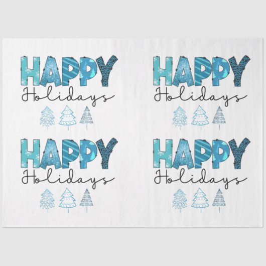 Happy Holidays Customize Seidenpapier (Vorderseite)