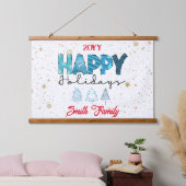 Happy Holidays Customize Wandteppich Mit Holzrahmen (Schlafzimmer)