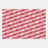 Happy Holidays cute dot stripes red white Geschenkpapier Set (Vorderseite 3)